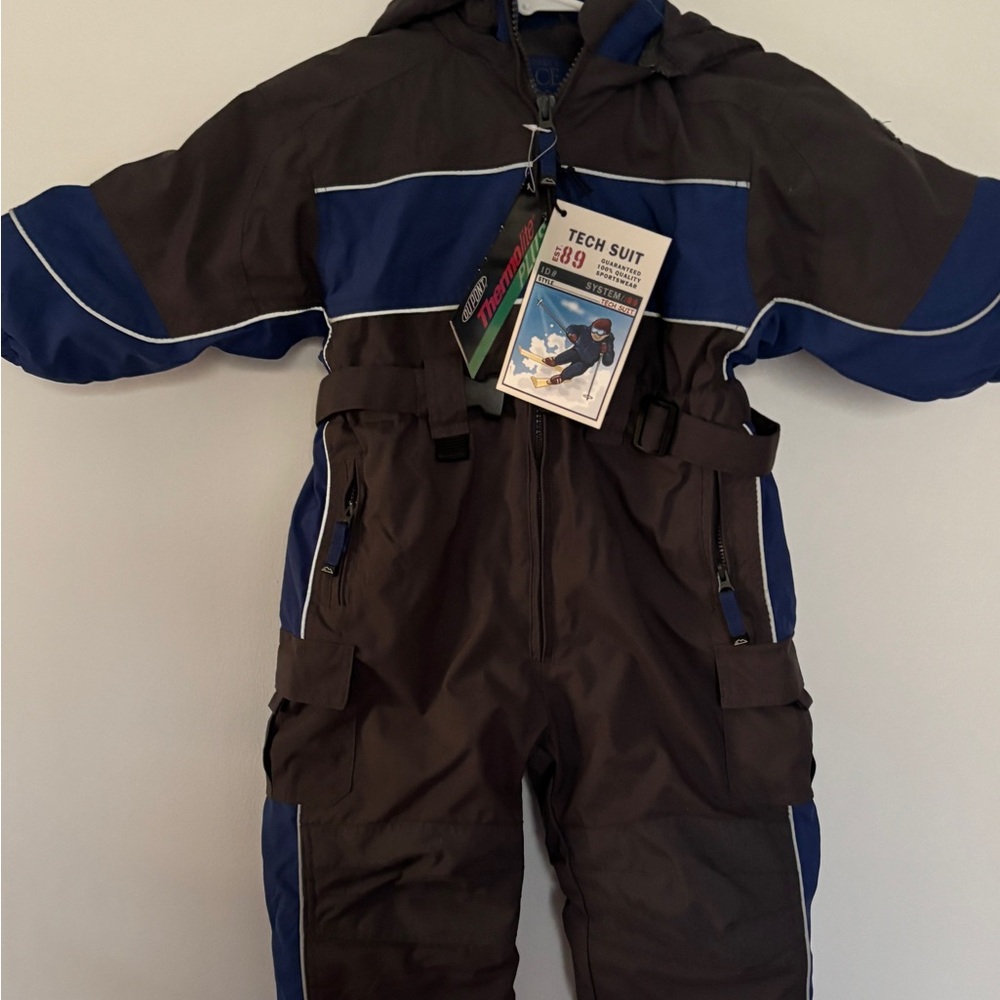 New Boy’s 24month   Gray/Blue Children’s Place Tech Snowsuit  Zip off hood